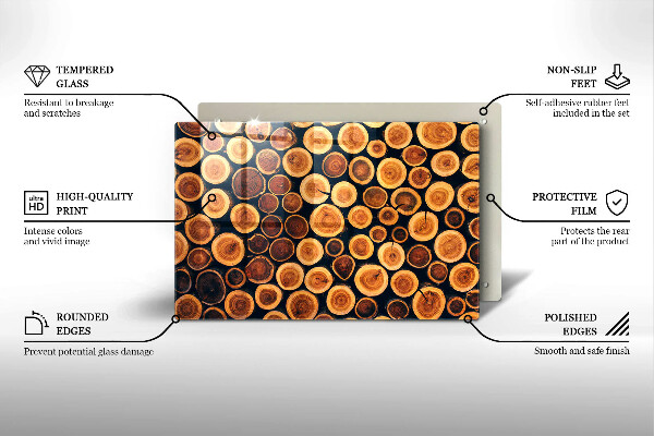 Tábua de cortar de vidro Tocos de árvores de madeira