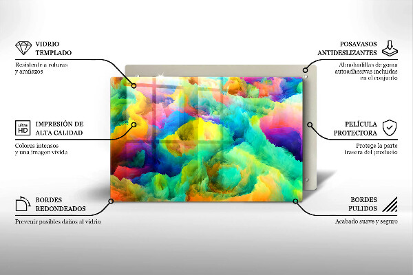 Tábua de corte de vidro Abstração colorida