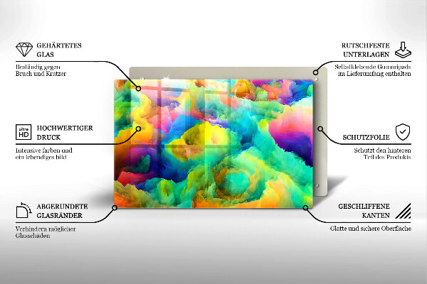 Tábua de corte de vidro Abstração colorida