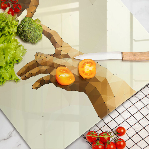 Tábua de vidro Criação das mãos de Adão