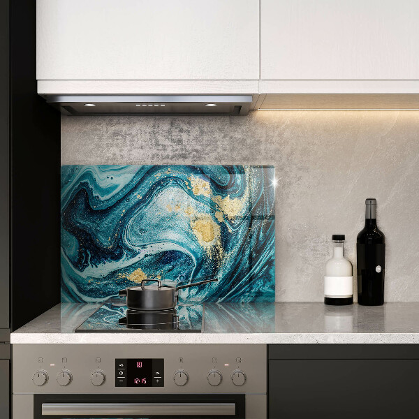 Tábua cozinha Azul abstrato dourado