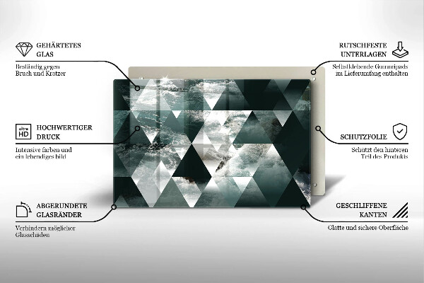 Tábua para cozinha Triângulos e água