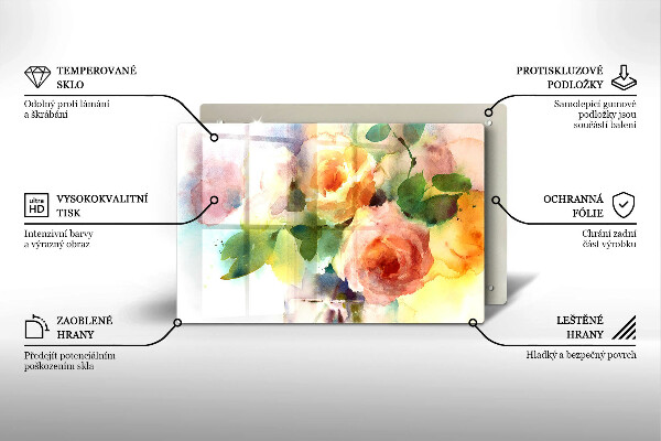 Tábua de cortar Flores pintadas