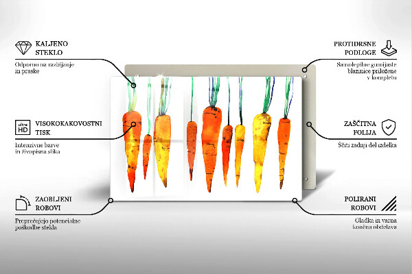 Tábua de cortar alimentos Ilustração de cenoura