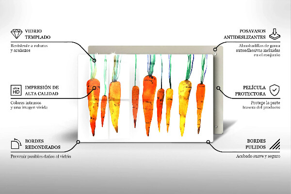 Tábua de cortar alimentos Ilustração de cenoura