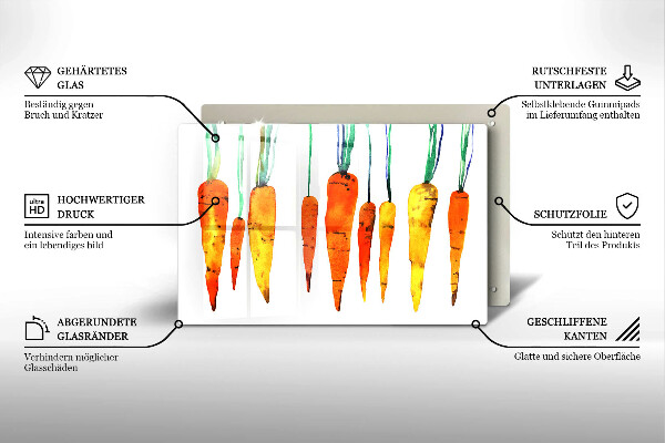 Tábua de cortar alimentos Ilustração de cenoura