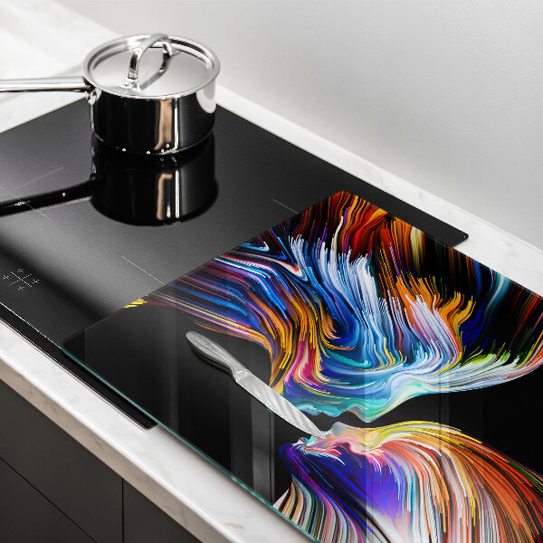 Tábua de corte de vidro Beijo abstrato