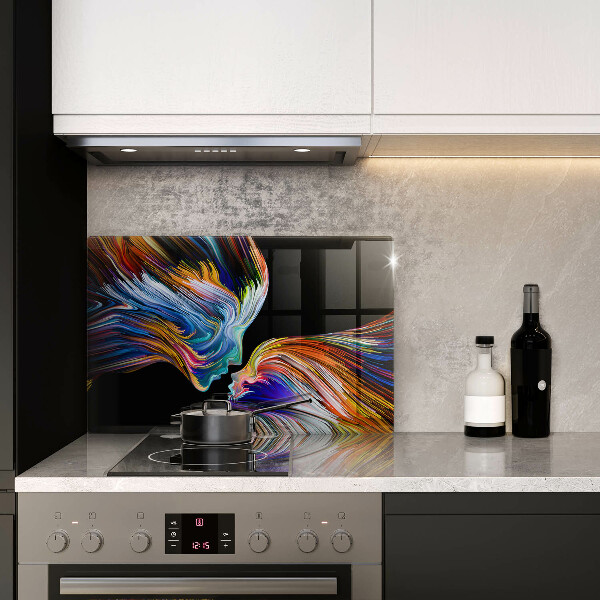 Tábua de corte de vidro Beijo abstrato