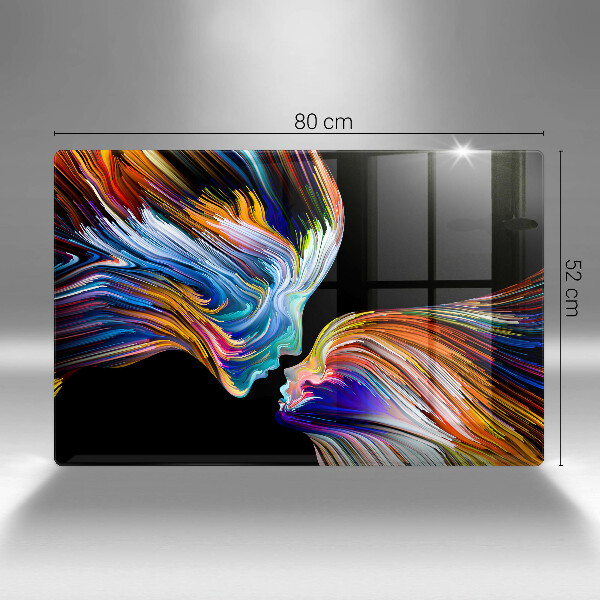 Tábua de corte de vidro Beijo abstrato