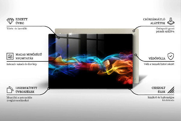 Tábua de cortar alimentos Fumaça colorida
