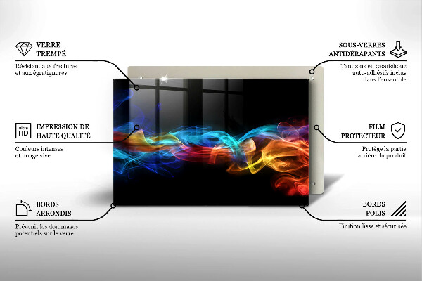 Tábua de cortar alimentos Fumaça colorida