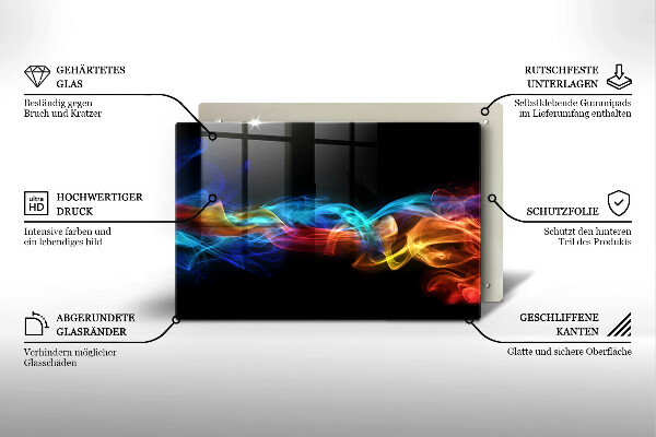 Tábua de cortar alimentos Fumaça colorida