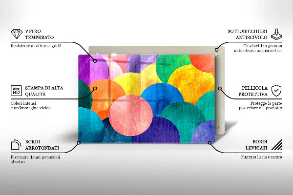 Tábua de cortar Círculos coloridos