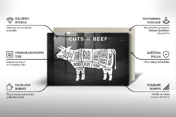 Tábua de cortar alimentos Carne de vaca