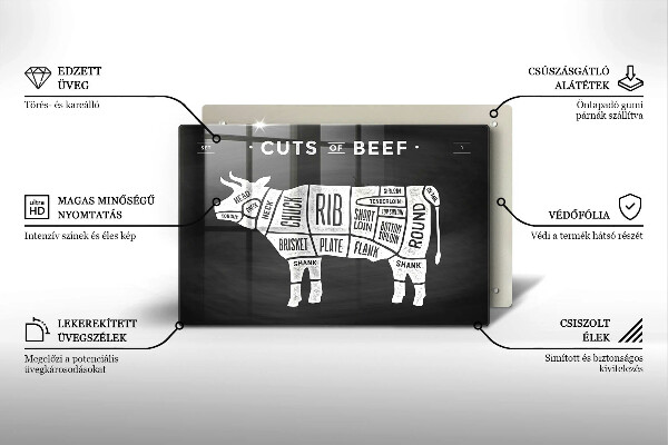 Tábua de cortar alimentos Carne de vaca