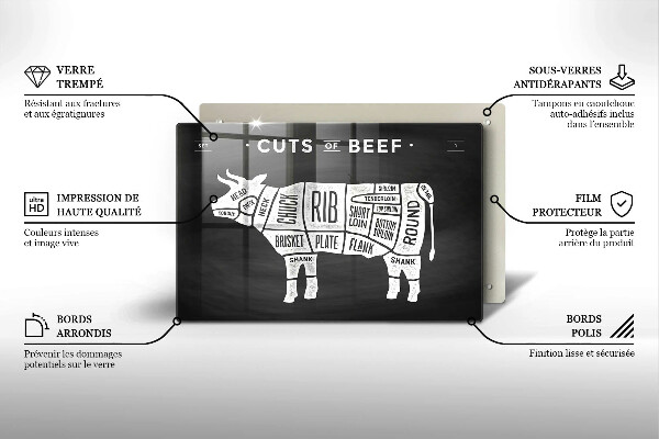 Tábua de cortar alimentos Carne de vaca