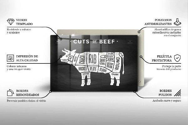 Tábua de cortar alimentos Carne de vaca