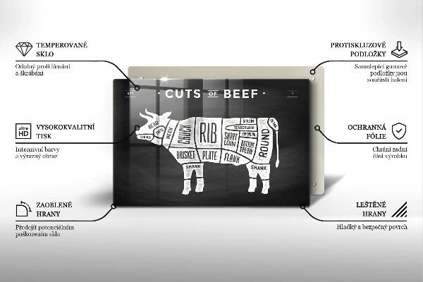 Tábua de cortar alimentos Carne de vaca