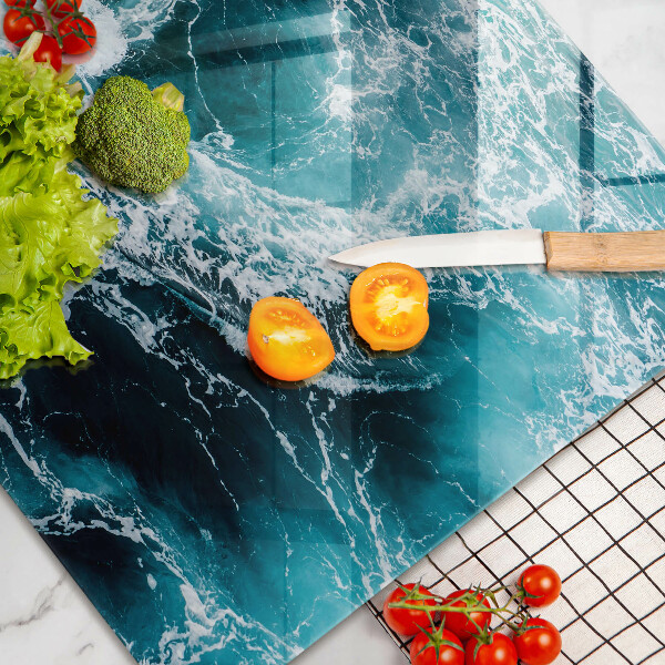 Tábua de cortar alimentos Ondas espumosas de água