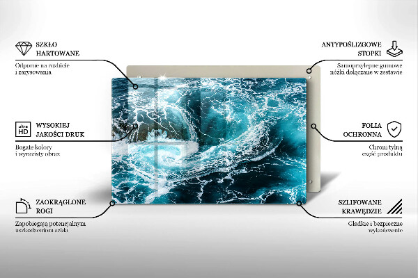 Tábua de cortar alimentos Ondas espumosas de água