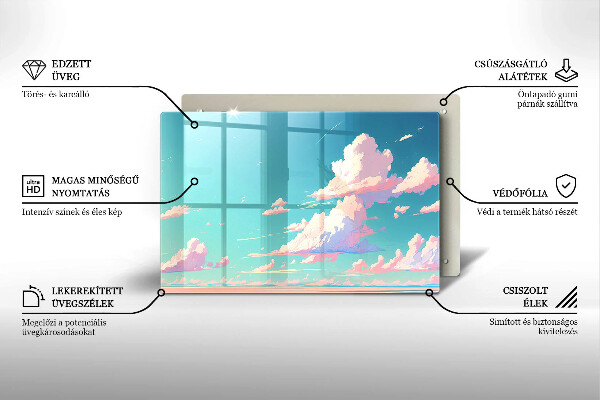 Tábua de cortar de vidro Céu de conto de fadas