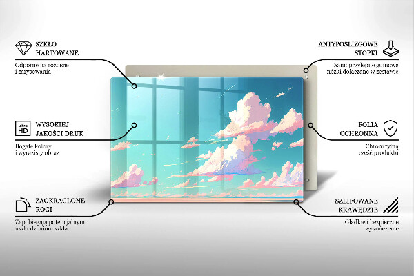 Tábua de cortar de vidro Céu de conto de fadas