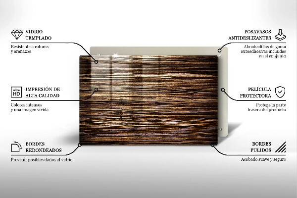 Tábua de vidro Textura de madeira