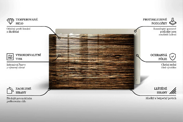 Tábua de vidro Textura de madeira