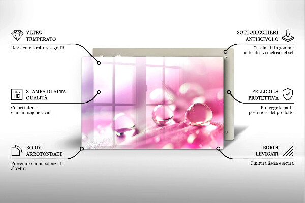 Tábua de cortar Pétalas de flores de orvalho