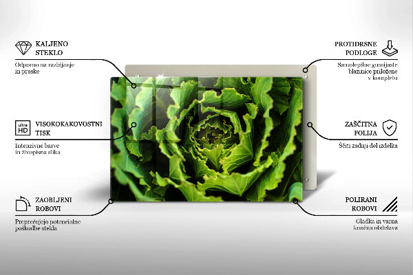 Tábua para cozinha Comer folhas de alface