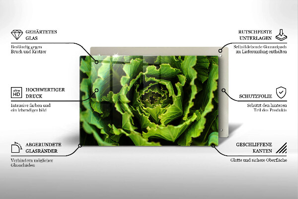 Tábua para cozinha Comer folhas de alface