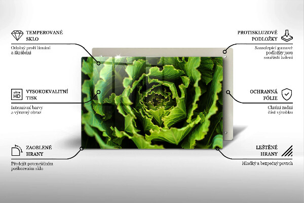 Tábua para cozinha Comer folhas de alface