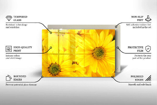 Tábua de corte de vidro Pétalas de flores