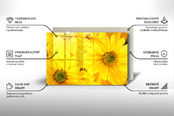 Tábua de corte de vidro Pétalas de flores