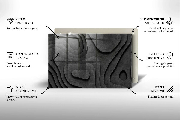 Tábua cozinha Formas de pedra 3D