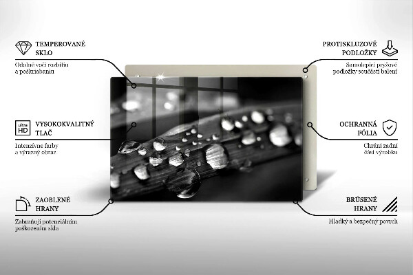 Tábua corte Gotas de orvalho nas folhas