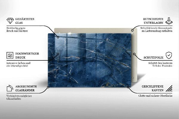 Tábua de vidro Textura de pedra de mármore