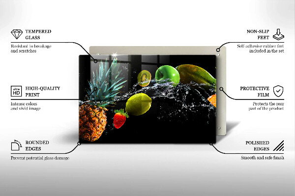 Tábua para corte Fruta na água