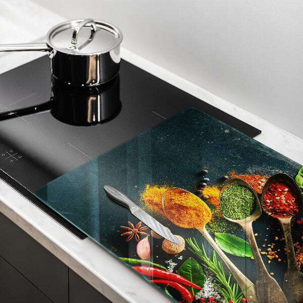 Tábua de vidro Colheres de tempero de cozinha