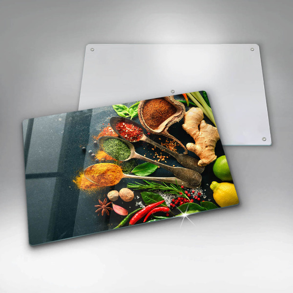 Tábua de vidro Colheres de tempero de cozinha