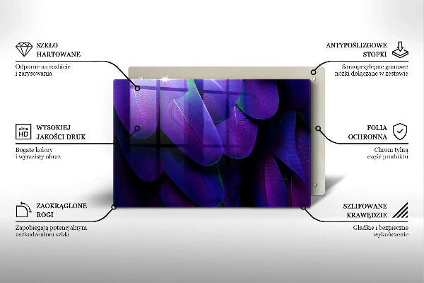 Tábua para cozinha Penas de neon