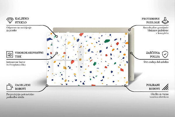 Tábua de vidro Grés colorido