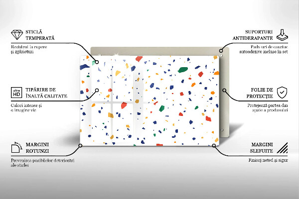 Tábua de vidro Grés colorido