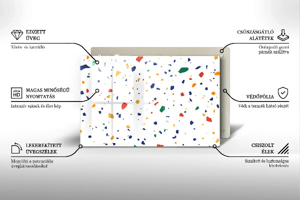 Tábua de vidro Grés colorido