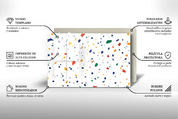 Tábua de vidro Grés colorido