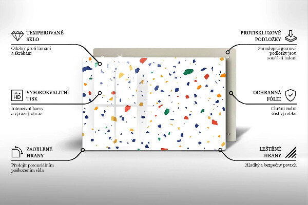 Tábua de vidro Grés colorido