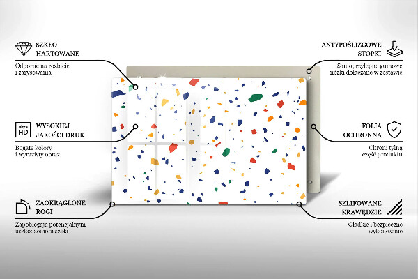 Tábua de vidro Grés colorido