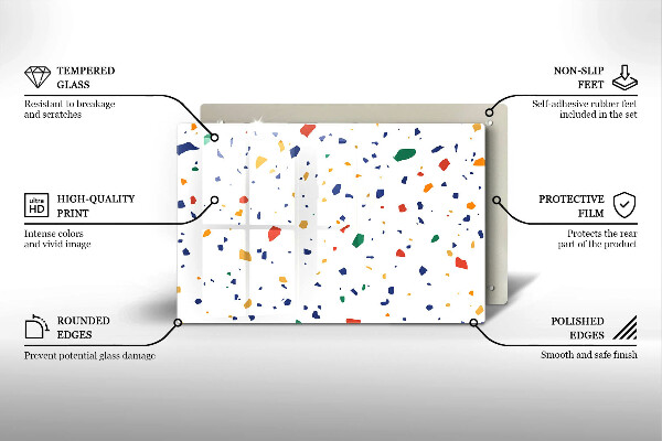 Tábua de vidro Grés colorido