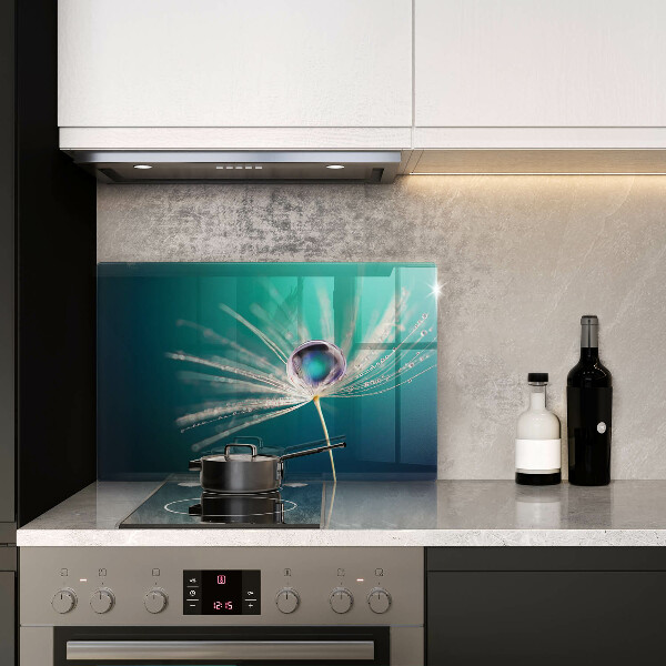 Tábua de cortar de vidro Orvalho em um dente-de-leão