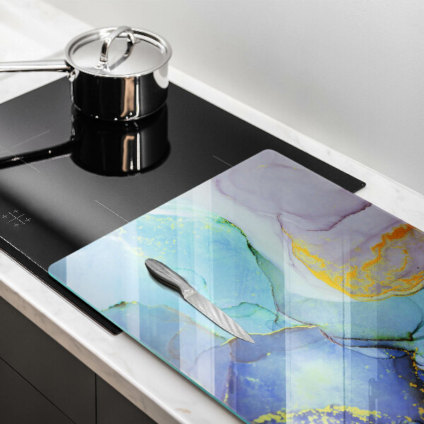 Tábua de corte de vidro Ouro em pedra rachada